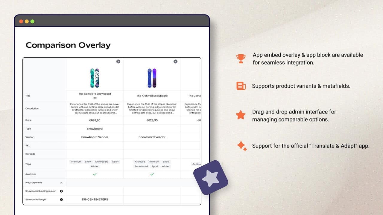 Snap Compare screen 1